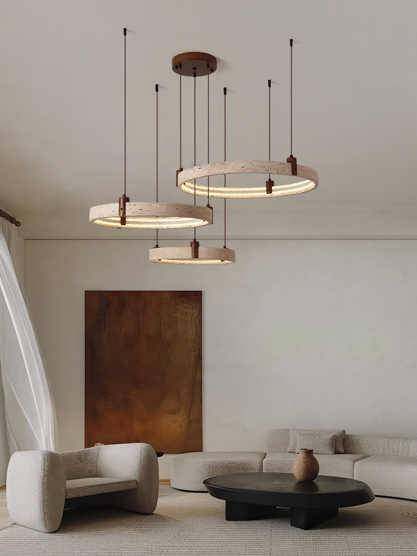 Orvinir Chandelier en Travertin - Neutralighting