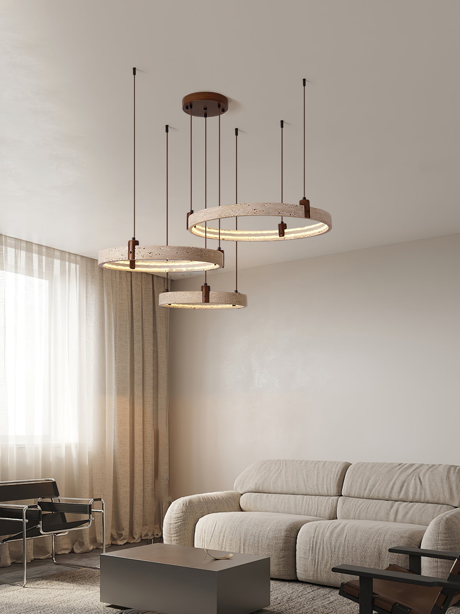 Orvinir Chandelier en Travertin - Neutralighting
