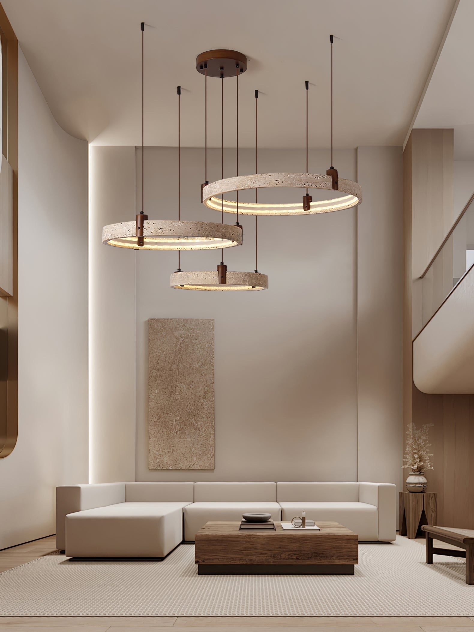 Orvinir Chandelier en Travertin - Neutralighting