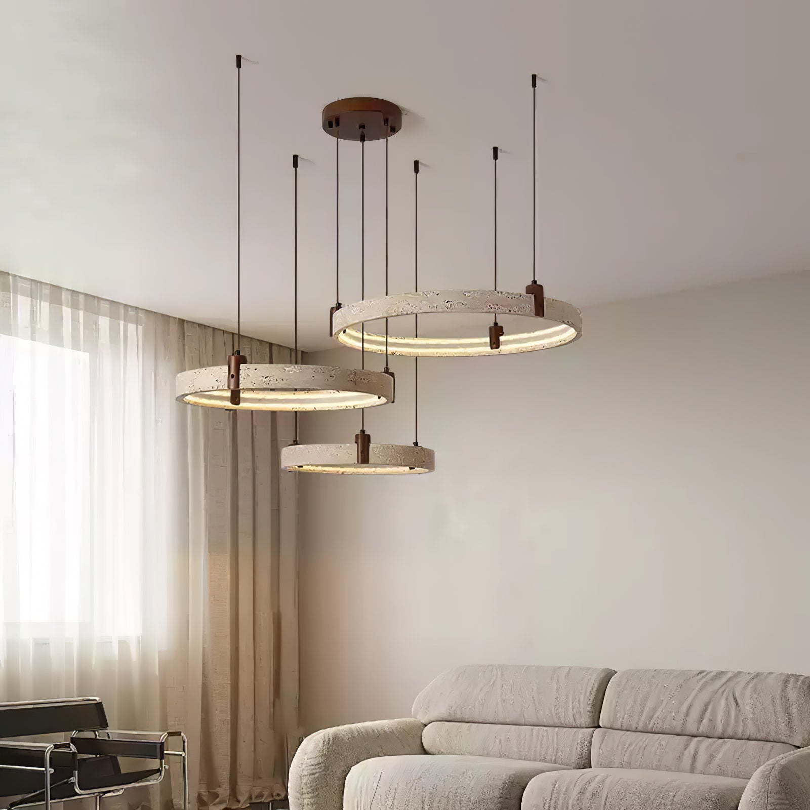 Orvinir Chandelier en Travertin - Neutralighting