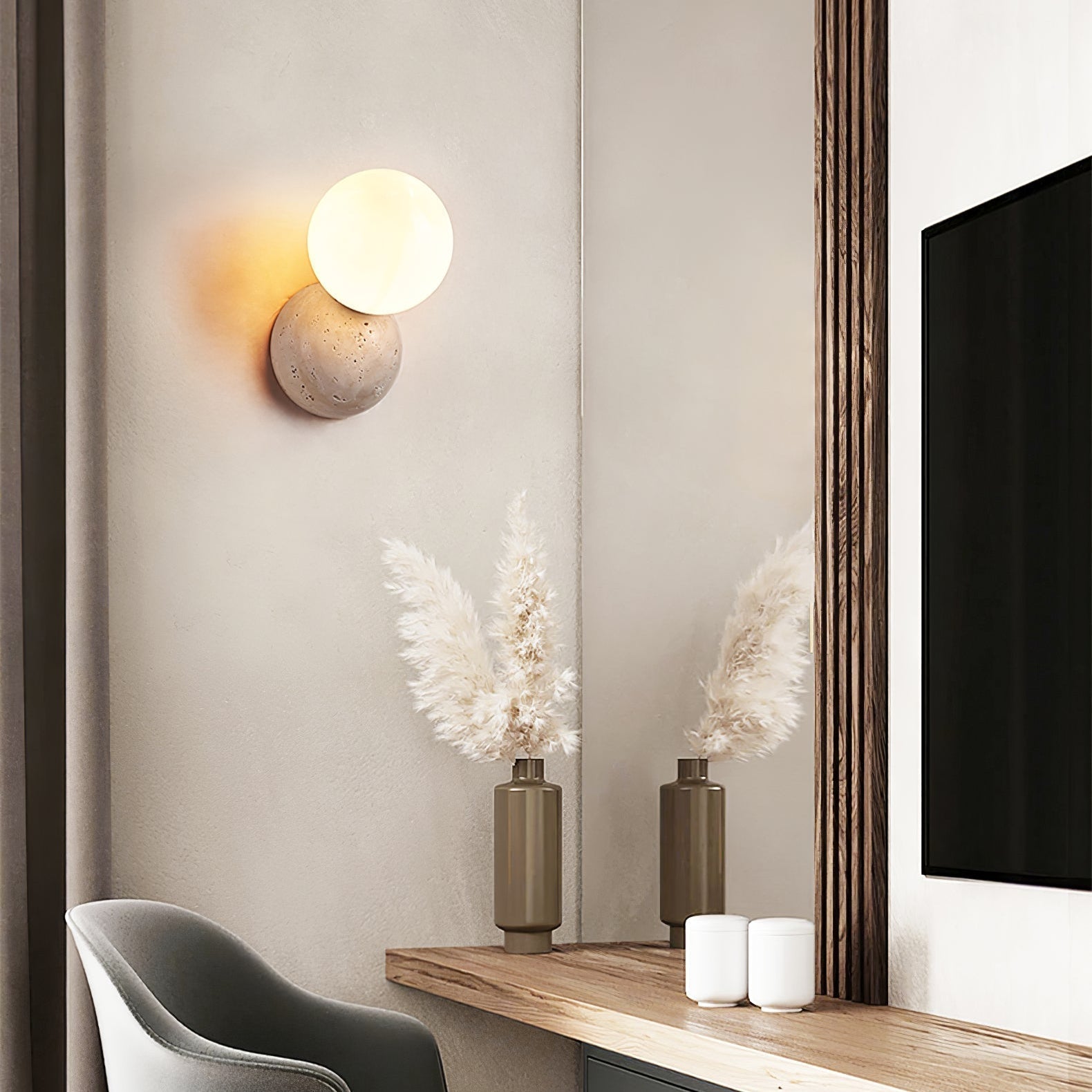 Cethair Travertine Wall Light - Letslighting