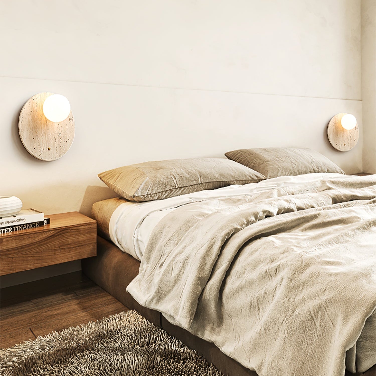 Syloryra Applique Murale Minimaliste en Travertin - Neutralighting