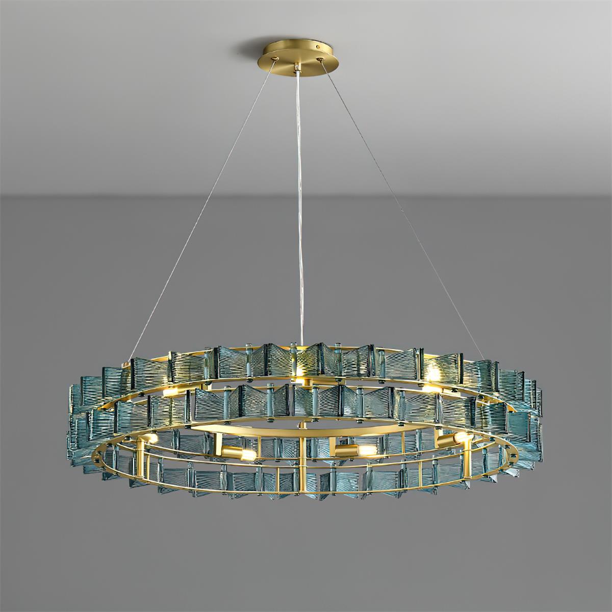 Celvara Lustre Vintage en Verre Doré - Neutralighting