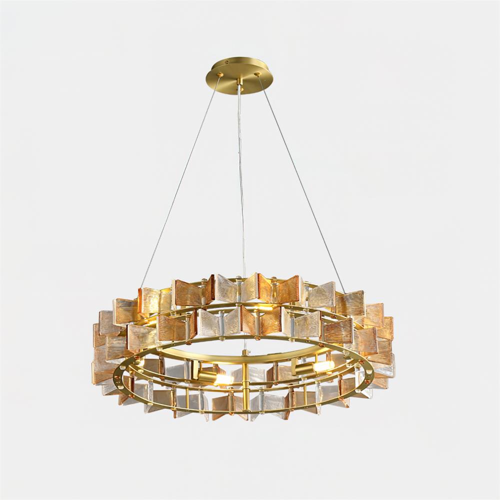 Celvara Lustre Vintage en Verre Doré - Neutralighting