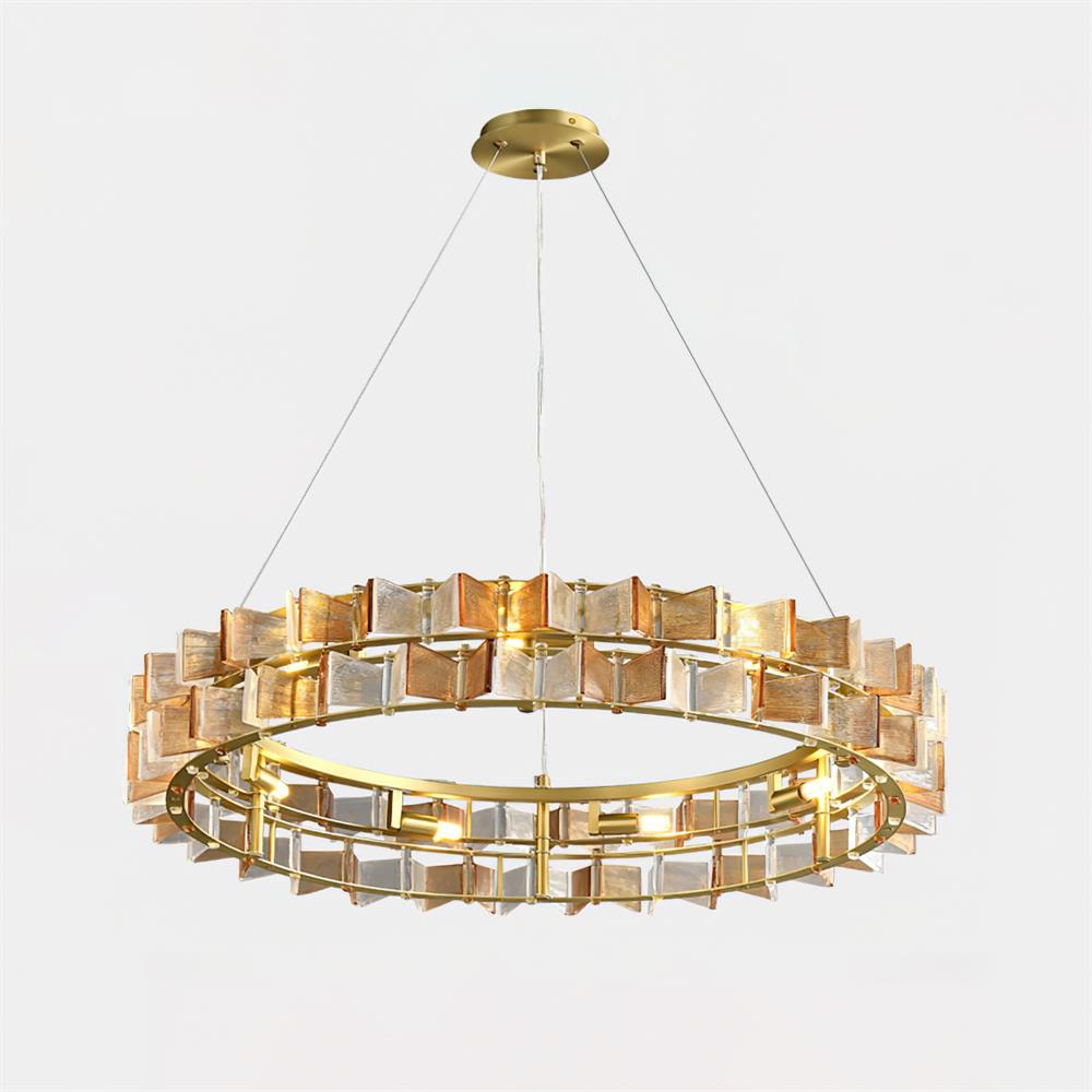 Celvara Lustre Vintage en Verre Doré - Neutralighting