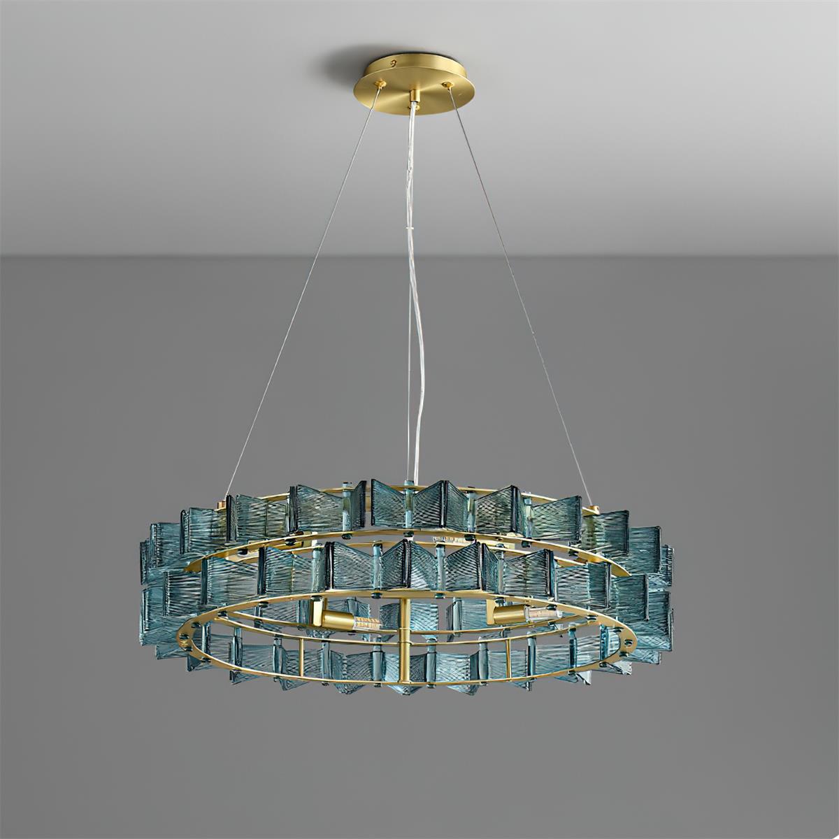 Celvara Lustre Vintage en Verre Doré - Neutralighting