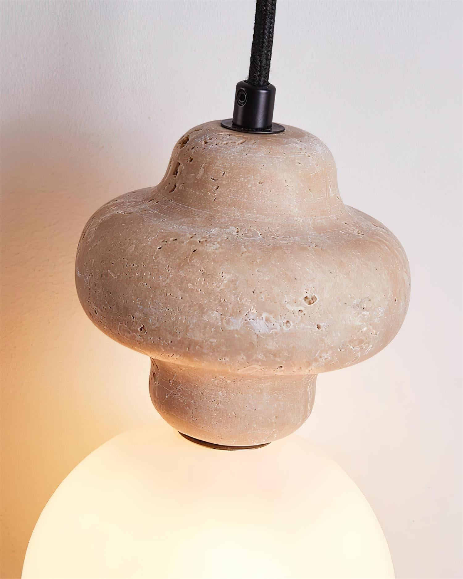 Lunara Suspension Géométrique en Travertin - Neutralighting