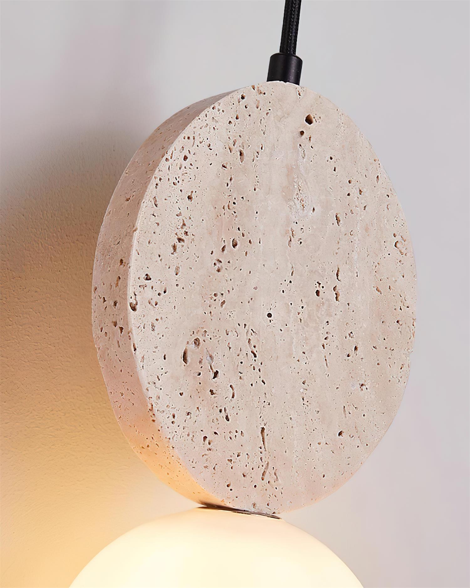 Lunara Suspension Géométrique en Travertin - Neutralighting