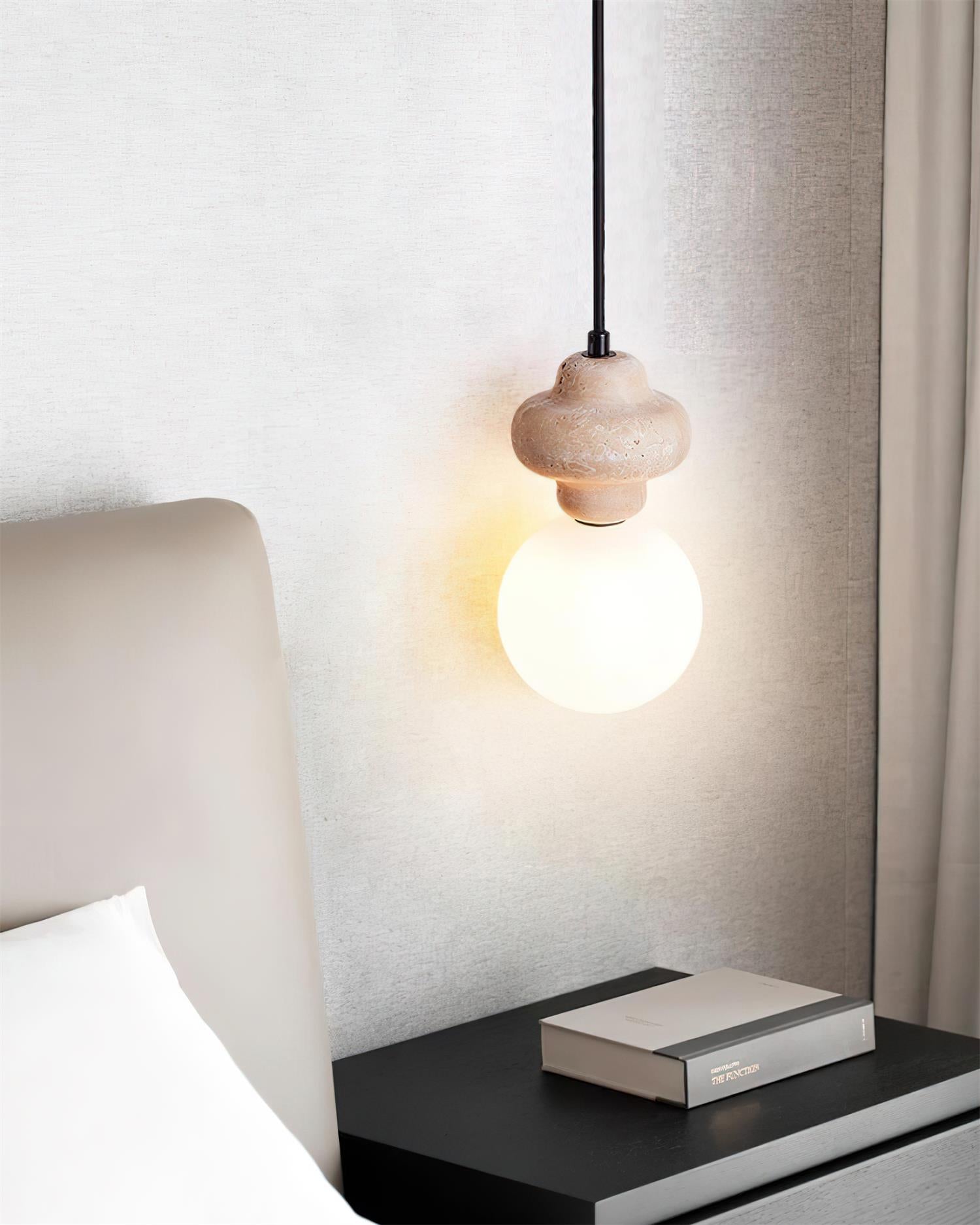 Lunara Suspension Géométrique en Travertin - Neutralighting