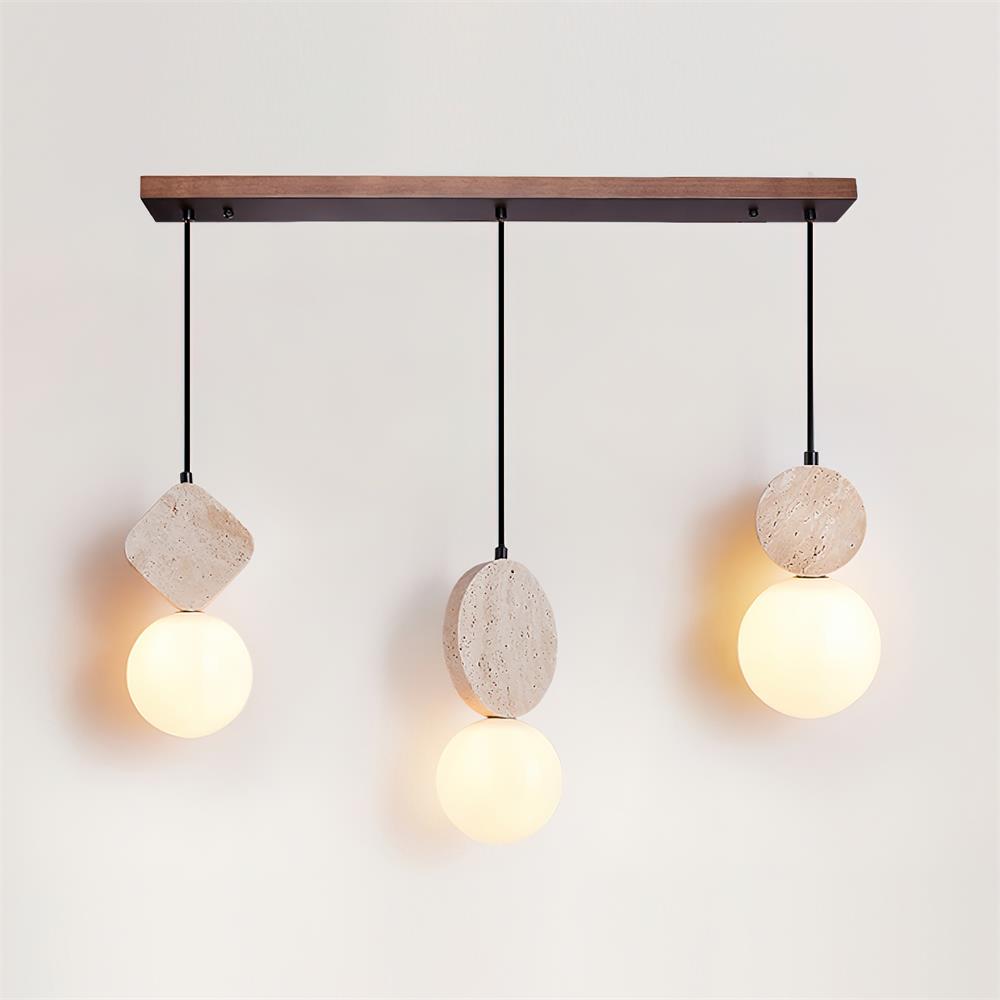Lunara Suspension Géométrique en Travertin - Neutralighting