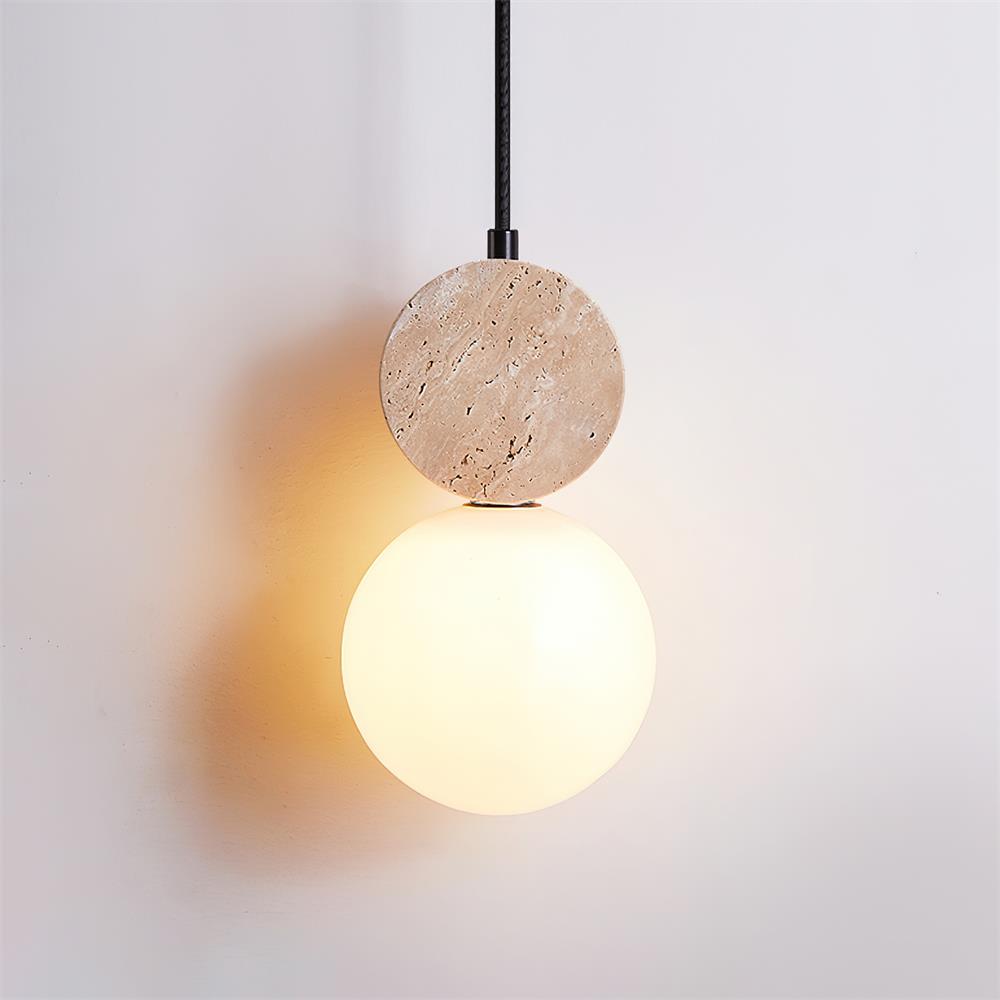 Lunara Suspension Géométrique en Travertin - Neutralighting