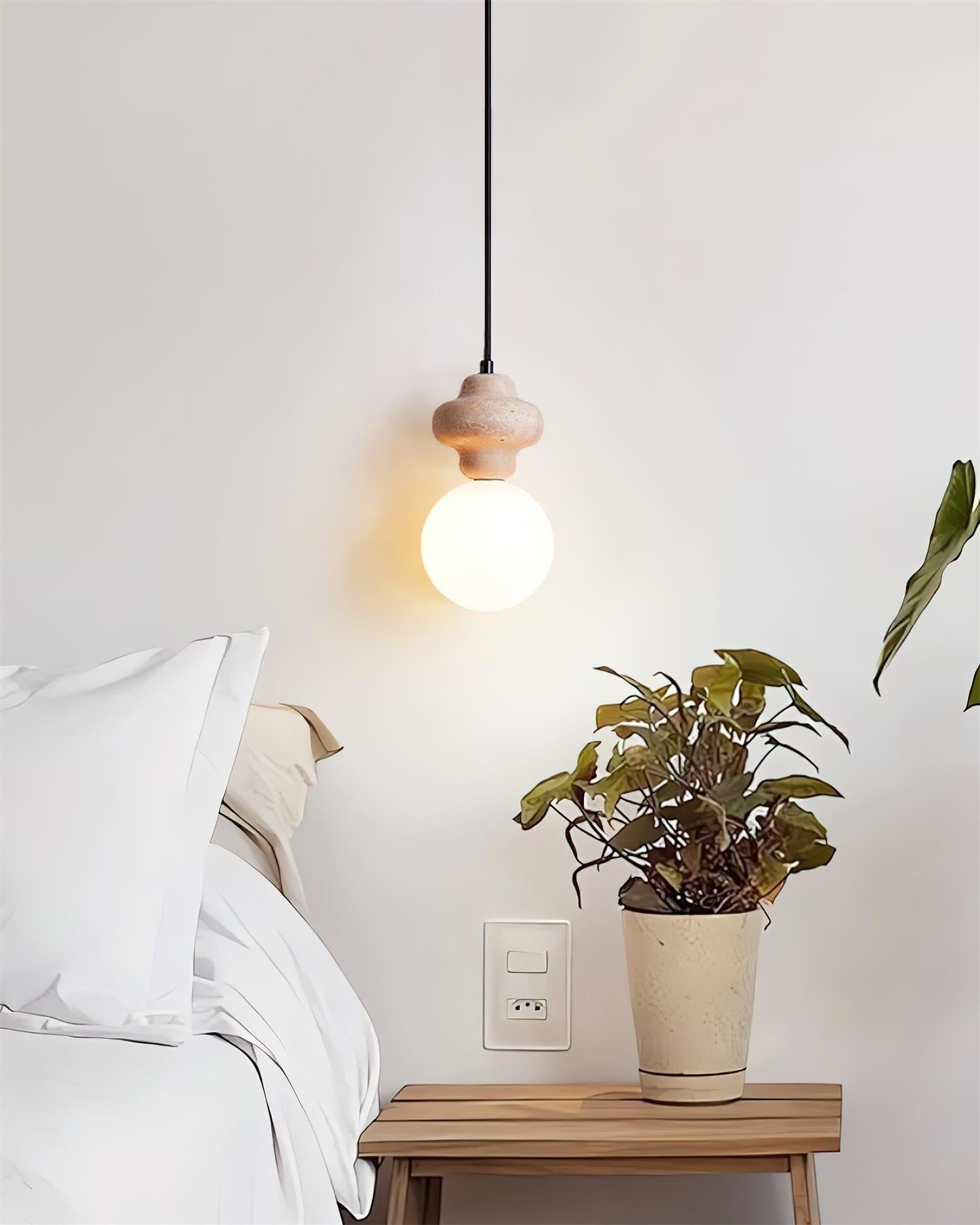 Lunara Suspension Géométrique en Travertin - Neutralighting