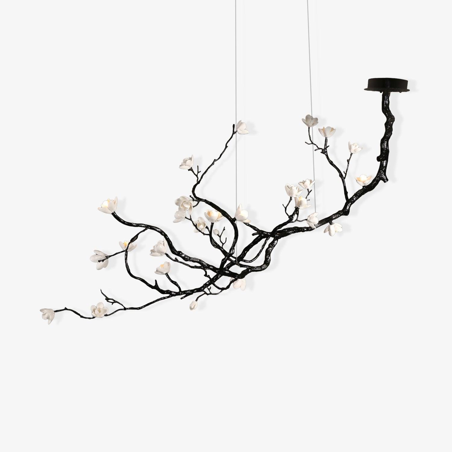 Lustra Chandelier en Céramique Fleurs et Branches Noires - Neutralighting