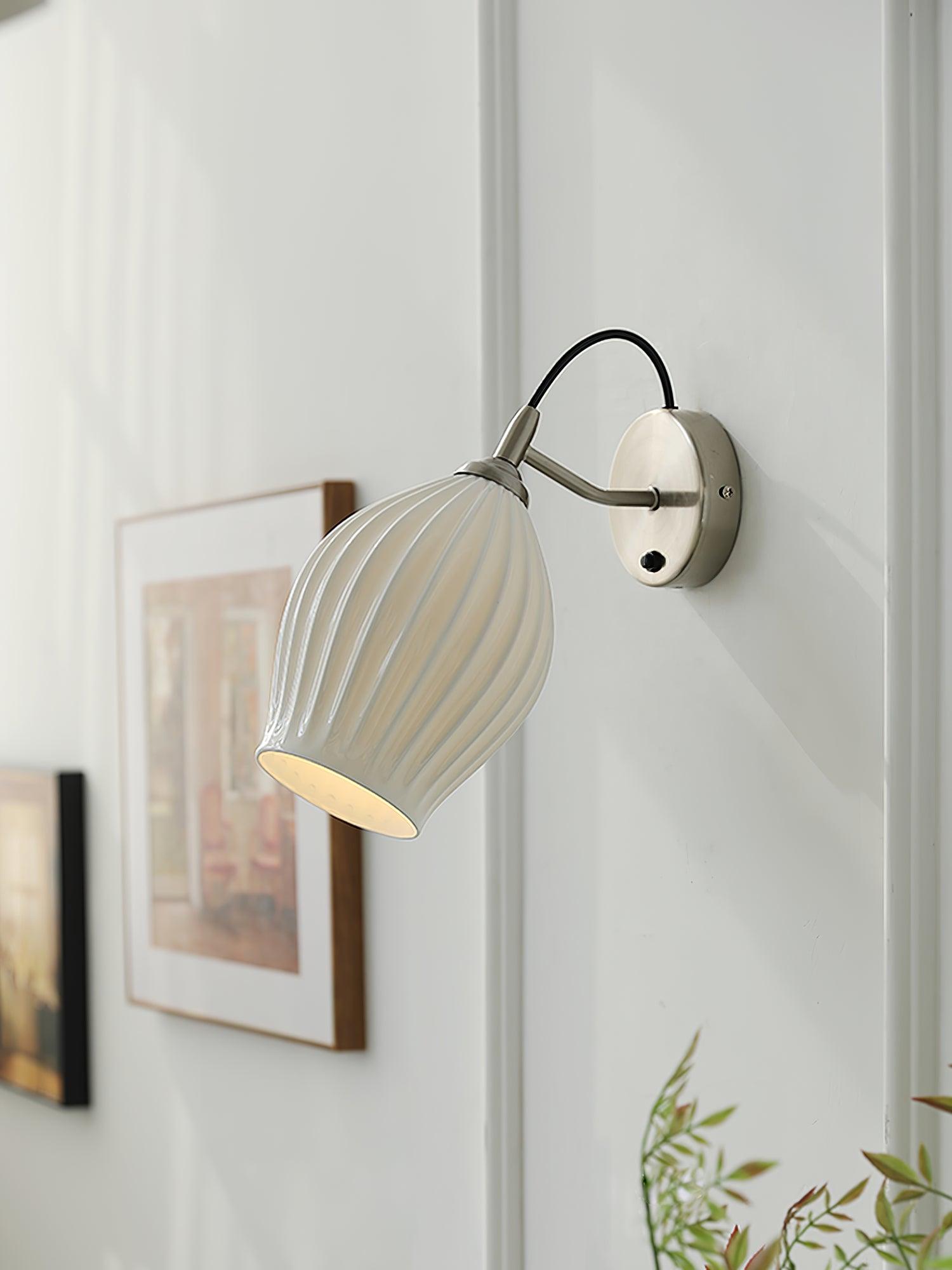 Zotalisra Modern Minimalist Ribbed Ceramic Wall light - Blowlighting