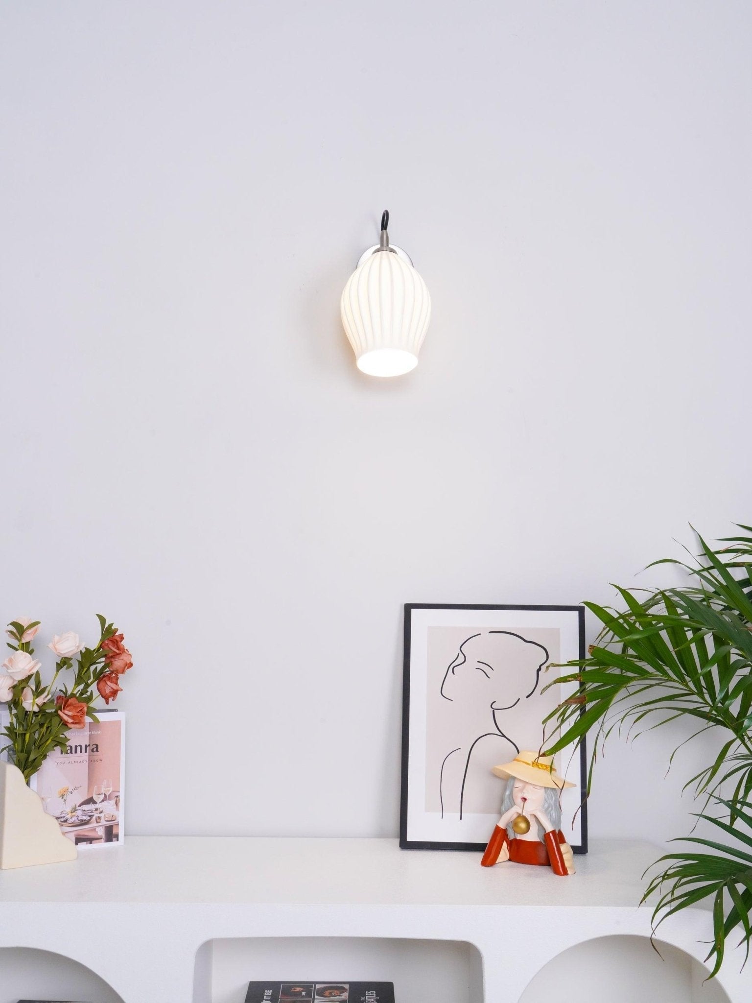 Zotalisra Modern Minimalist Ribbed Ceramic Wall light - Blowlighting