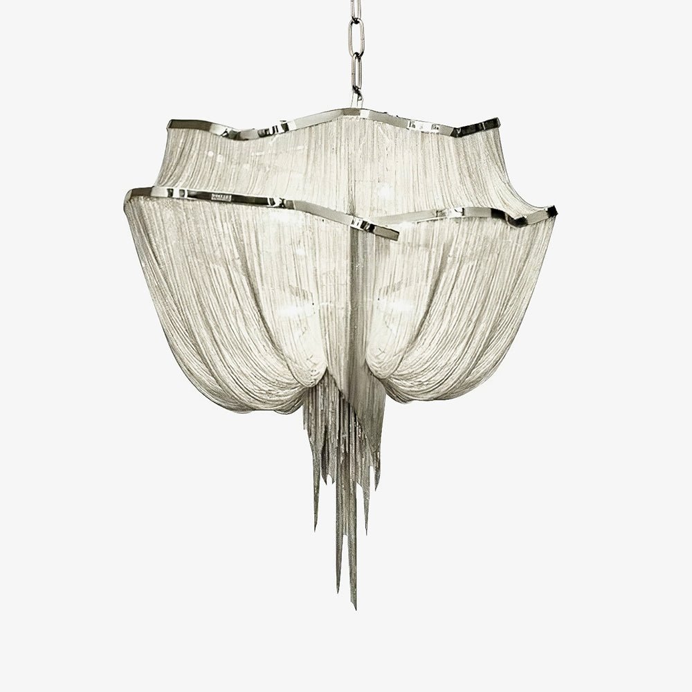 Lustra Chandelier en Chaînes d'Aluminium Nickel Scintillant - Neutralighting