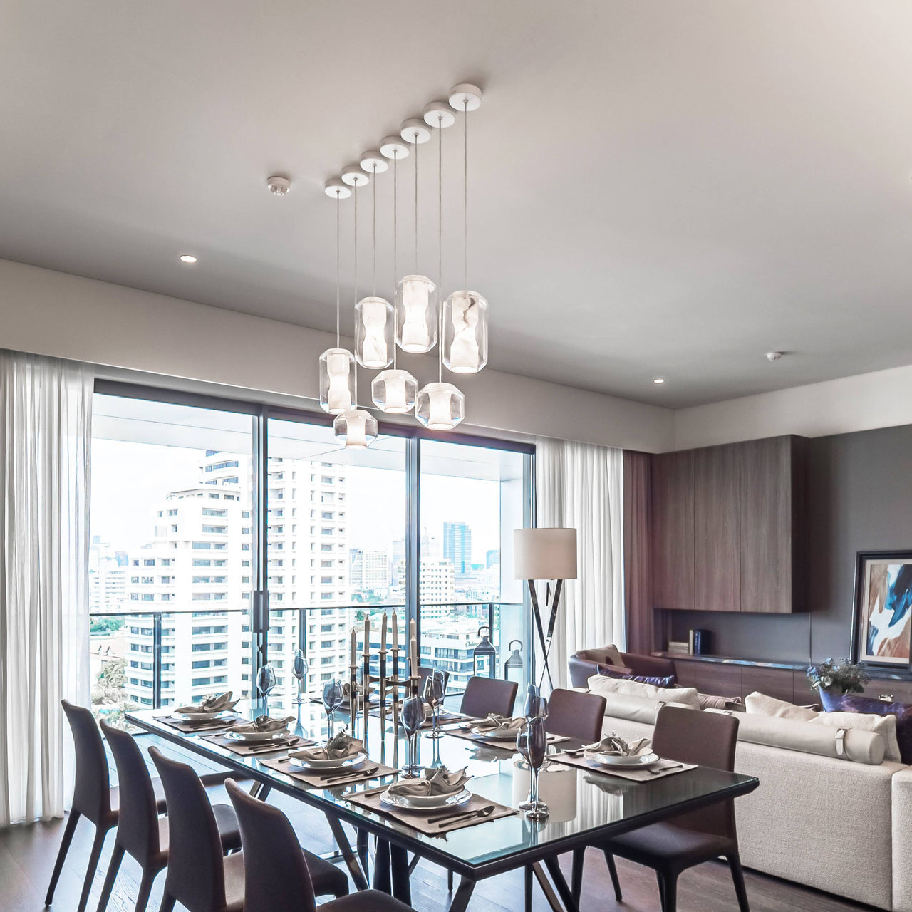 Allirila Lampe à Suspension Moderne Et Minimaliste En Verre Albâtre - Neutralighting