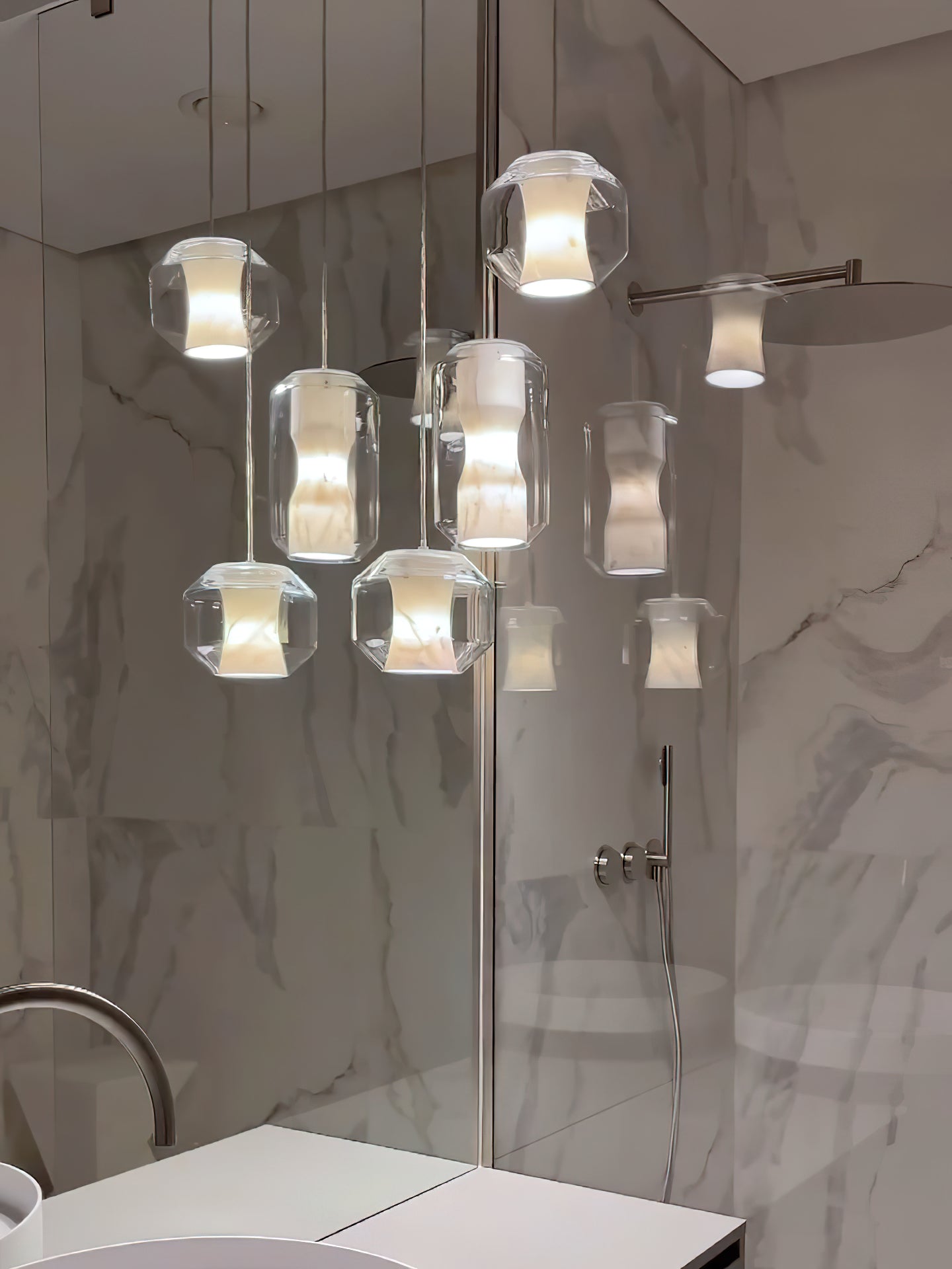 Allirila Lampe à Suspension Moderne Et Minimaliste En Verre Albâtre - Neutralighting