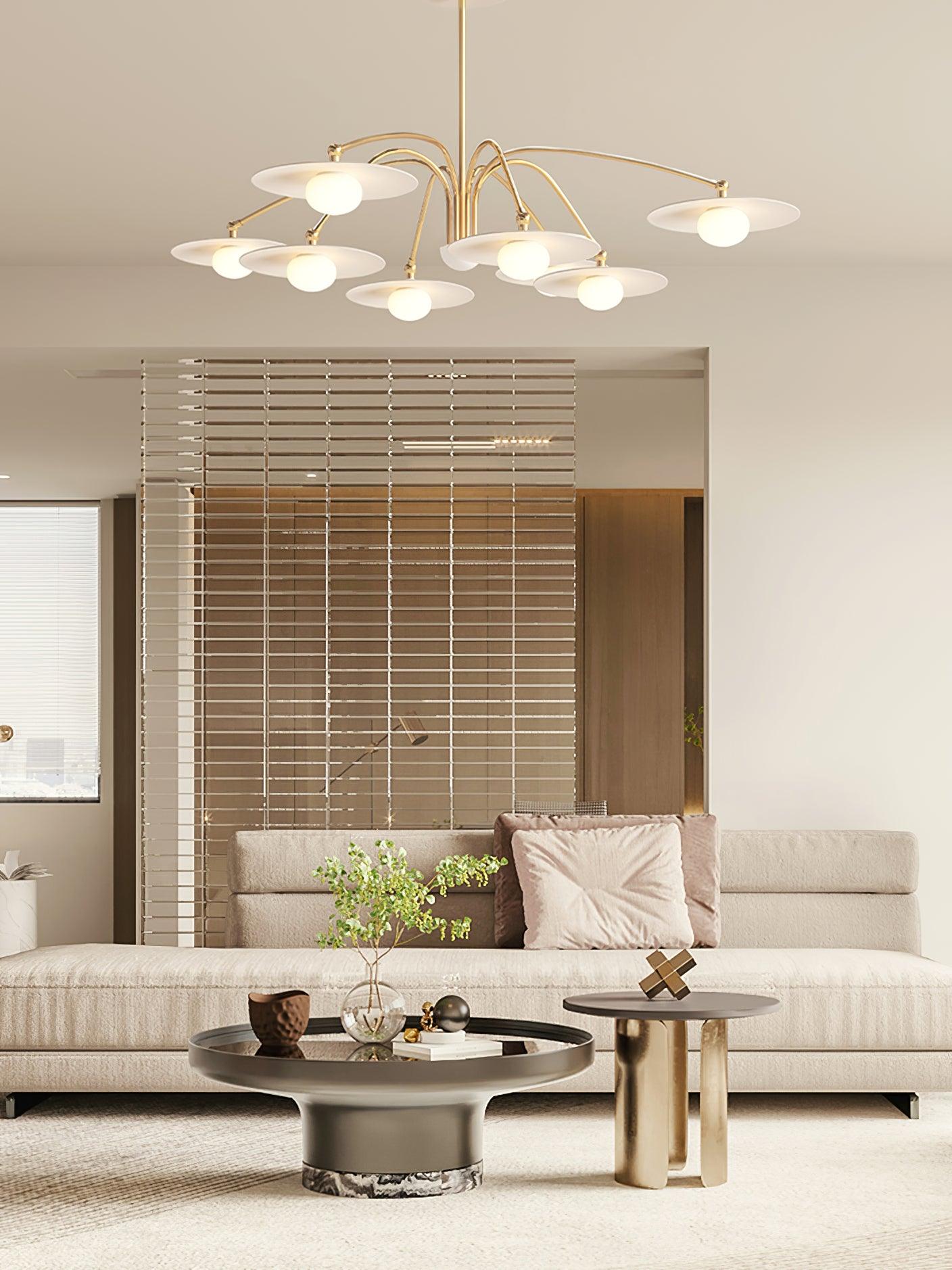 Lustra Chandelier avec Champignon Inspiré de l'Art Déco - Neutralighting