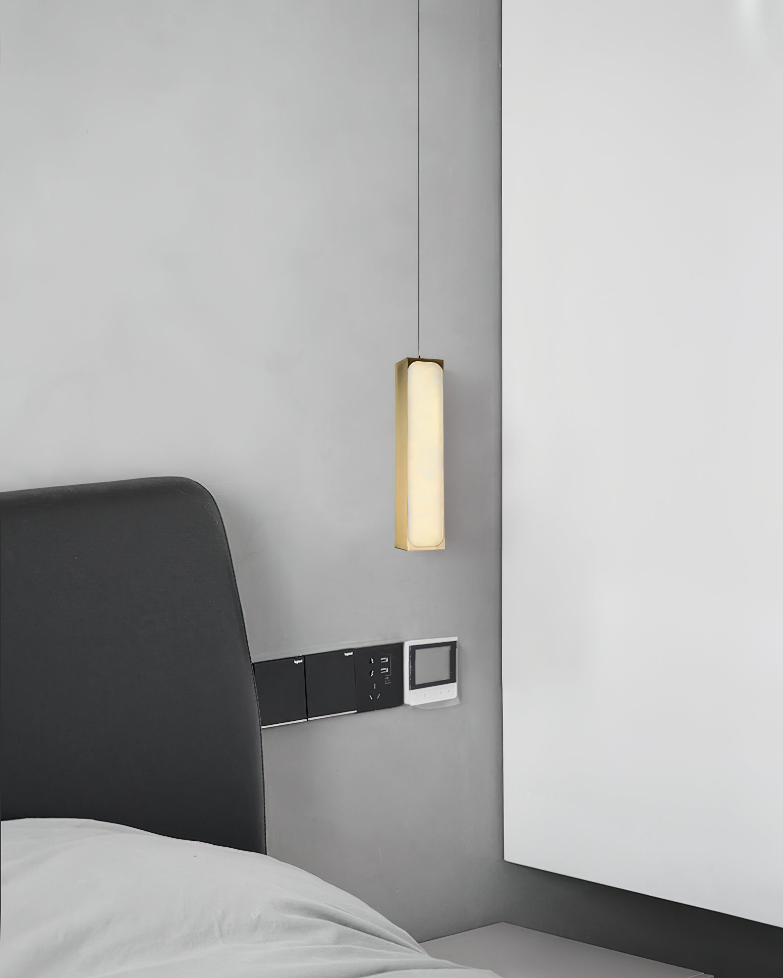 Gleam Lumière de Suspension Moderne Minimaliste en Laiton et Albâtre - Neutralighting