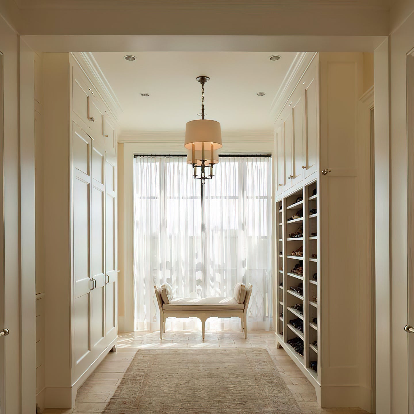 Chandelier en Laiton et Tissu Vintage d'Art Classique avec Incrustation - Neutralighting