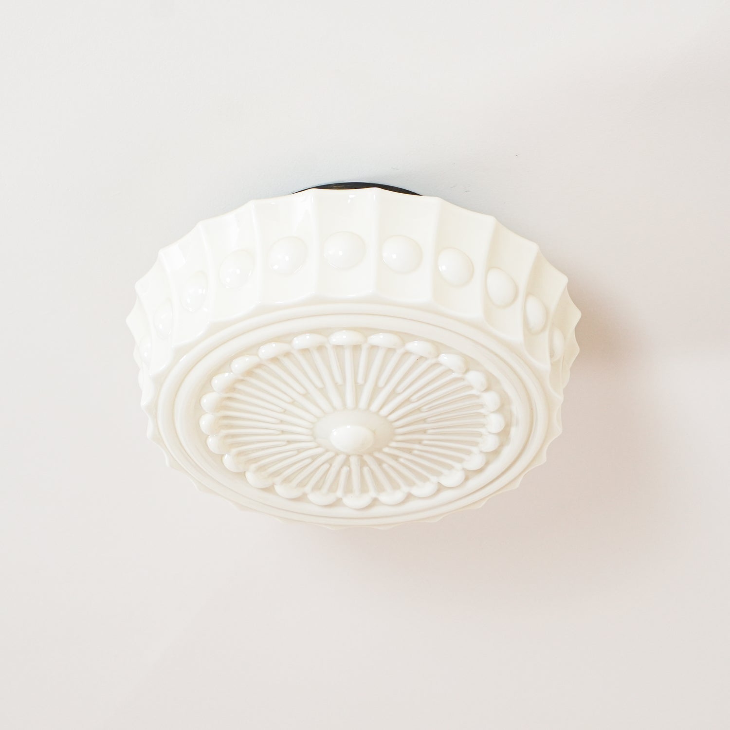Solara Plafonnier en Verre Blanc Floral pour Salon - Neutralighting