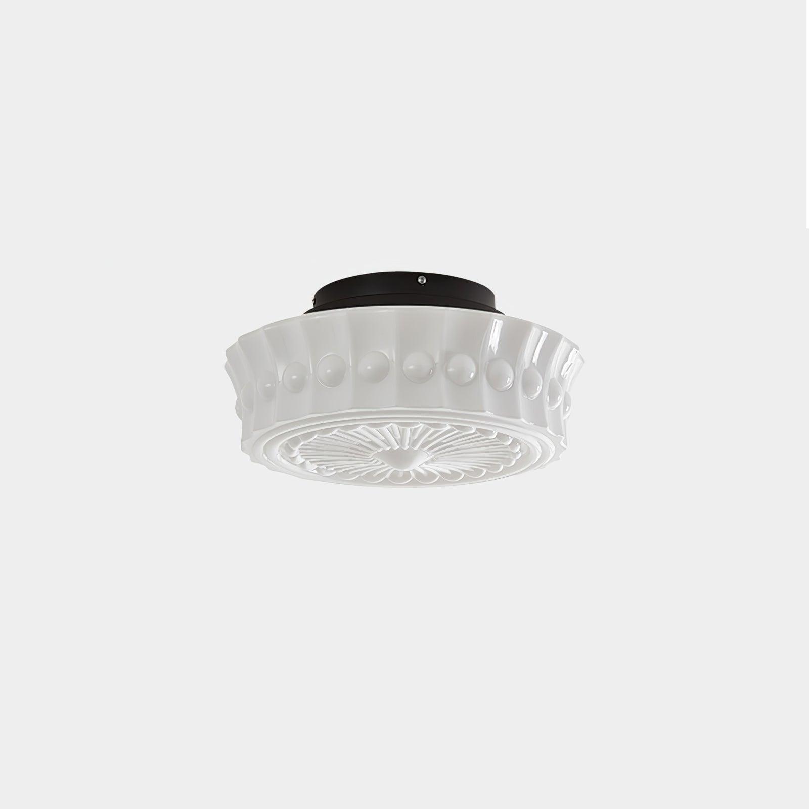 Solara Plafonnier en Verre Blanc Floral pour Salon - Neutralighting