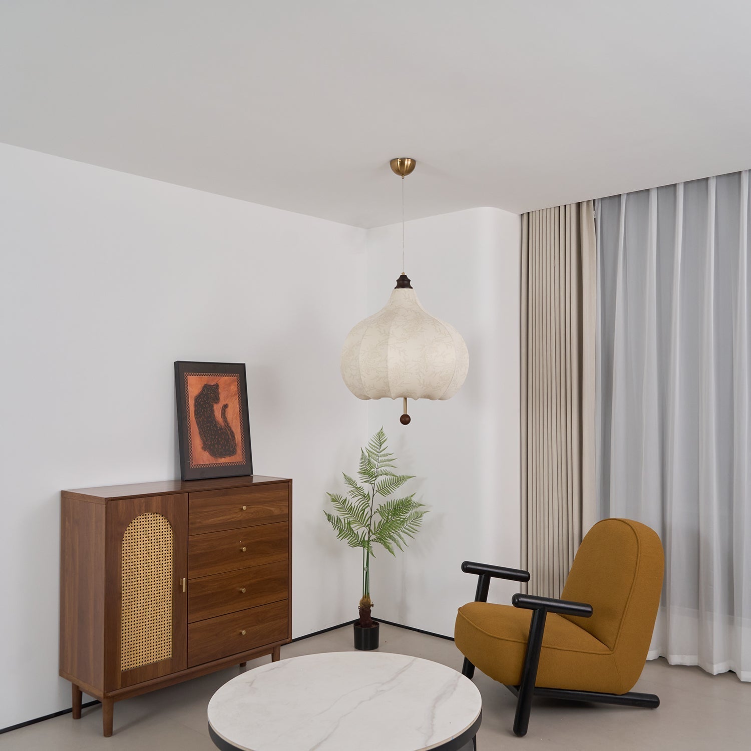 Orbitio Suspension Tissu Bois - Neutralighting