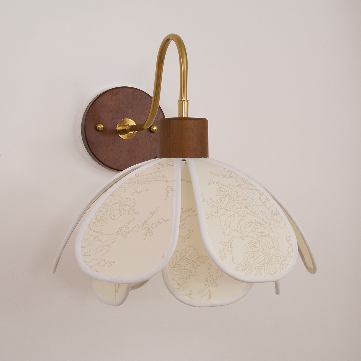 Yuki Applique Murale Florale en Bois et Tissu - Neutralighting