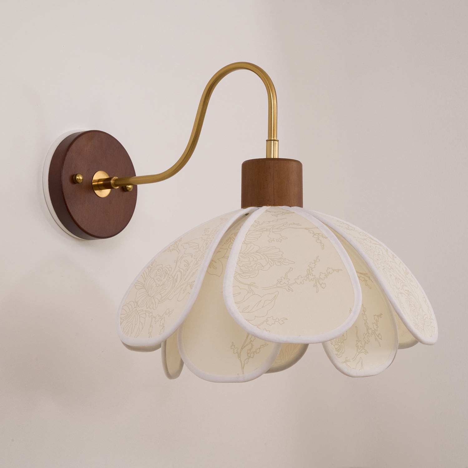 Yuki Applique Murale Florale en Bois et Tissu - Neutralighting