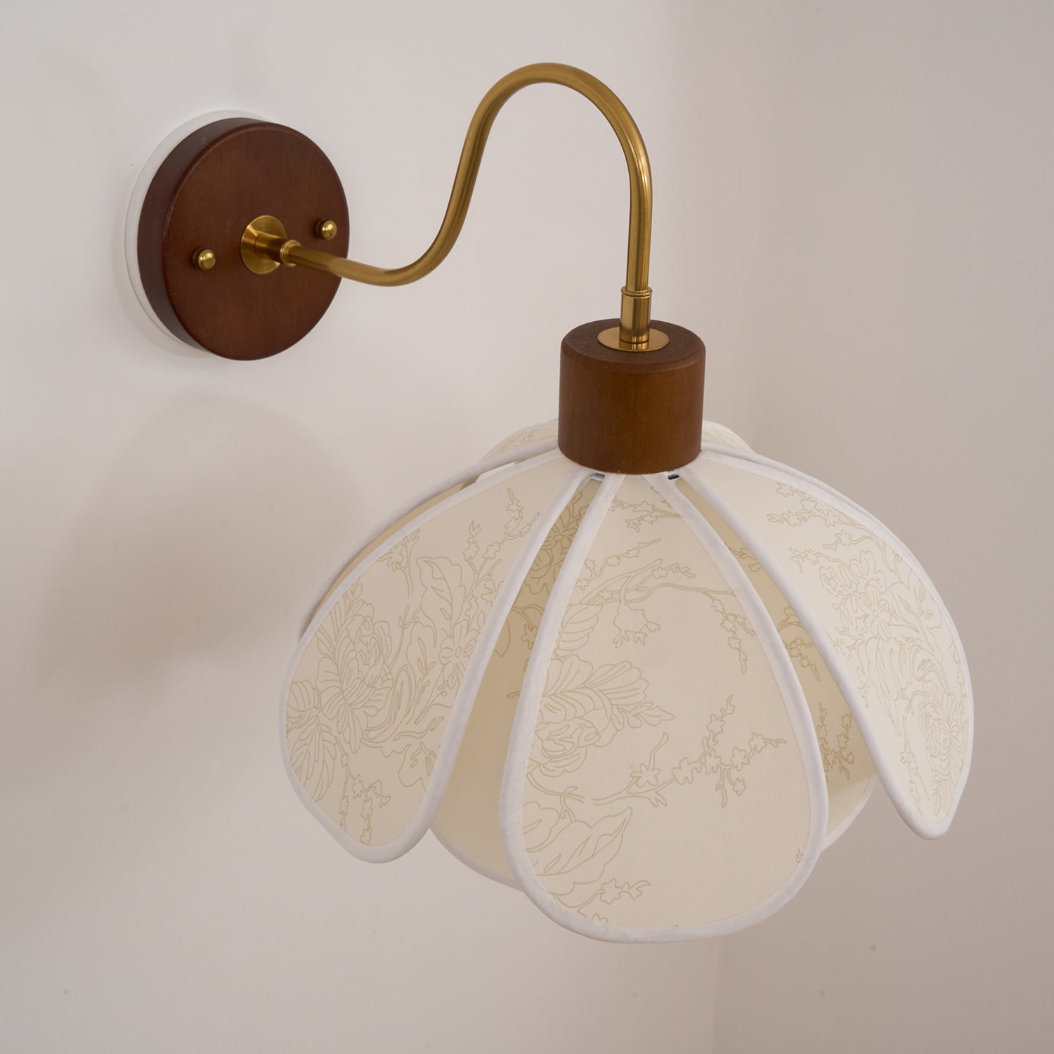 Yuki Applique Murale Florale en Bois et Tissu - Neutralighting