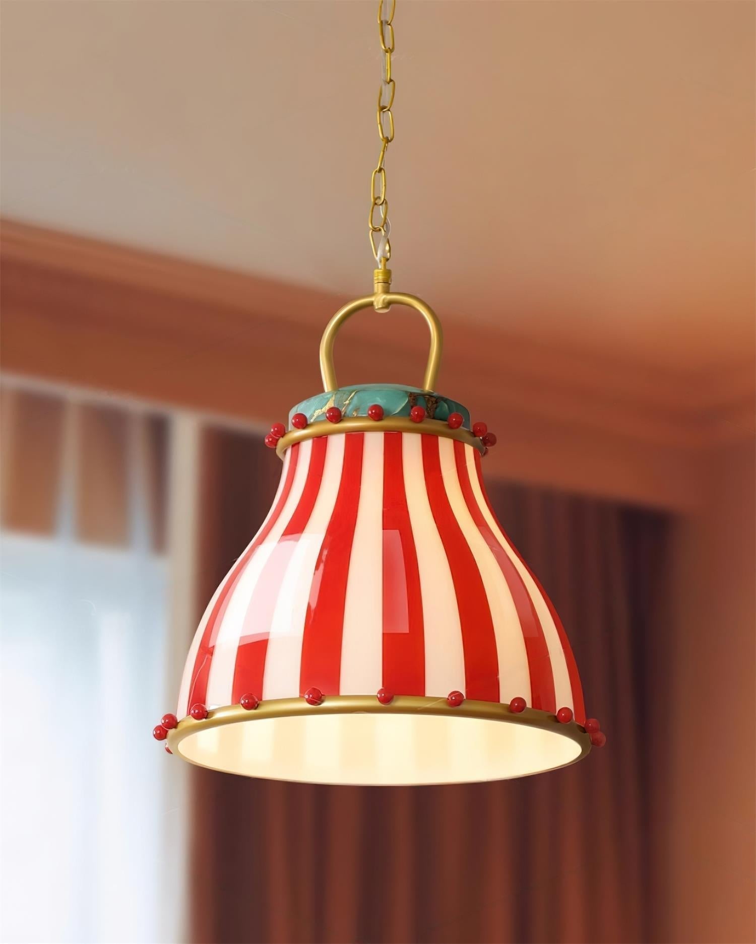 Flick Lampe Pendante en Verre Rayures Rouges et Blanches - Neutralighting