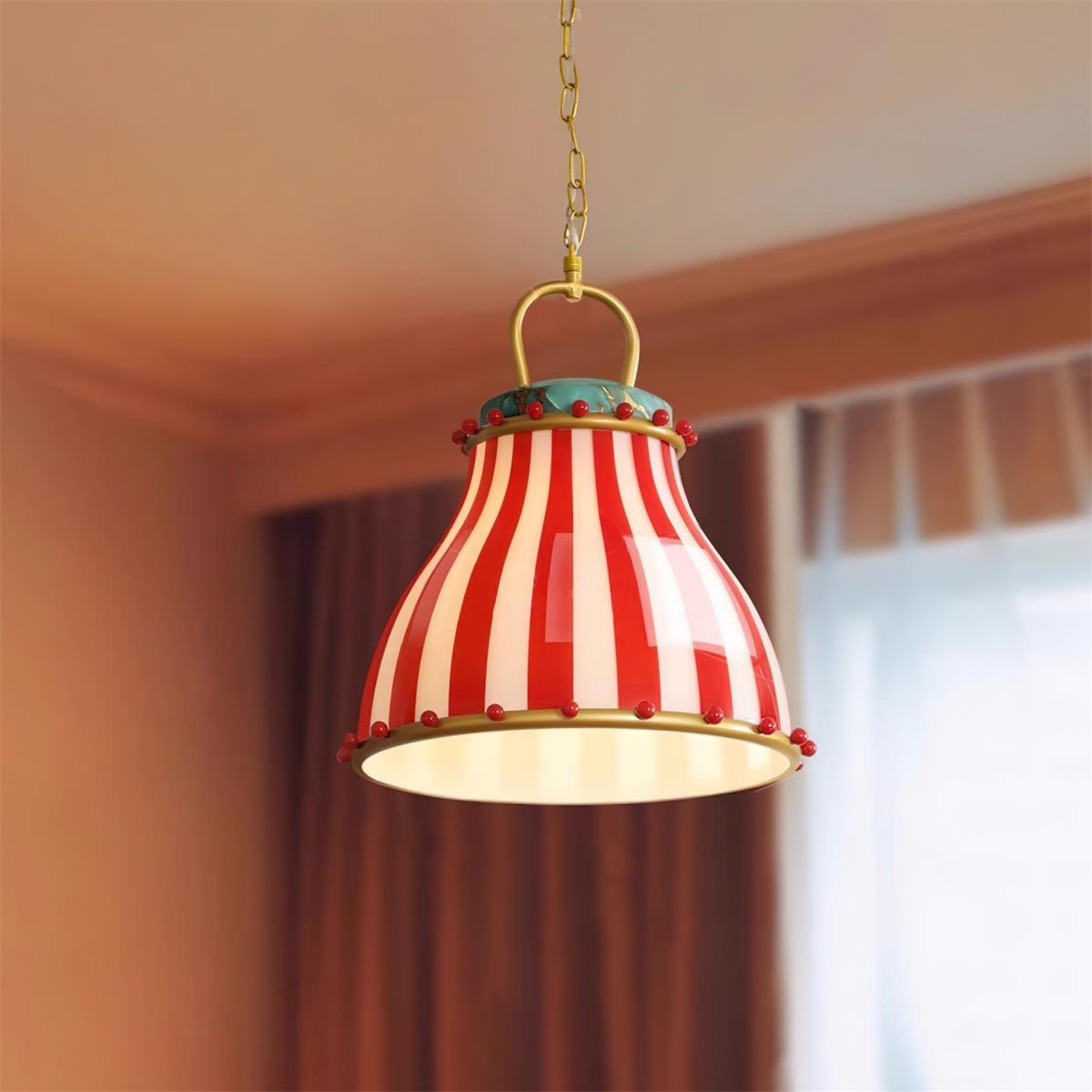 Flick Lampe Pendante en Verre Rayures Rouges et Blanches - Neutralighting