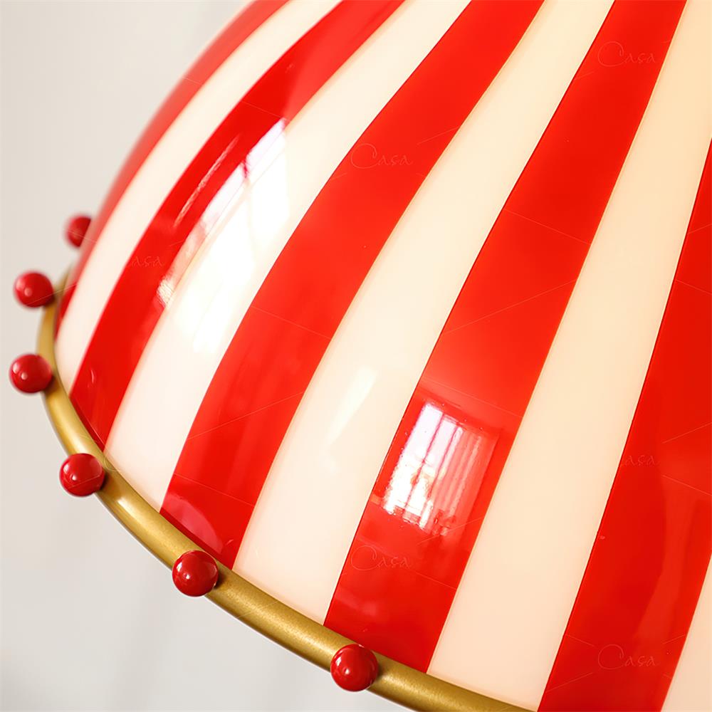 Flick Lampe Pendante en Verre Rayures Rouges et Blanches - Neutralighting