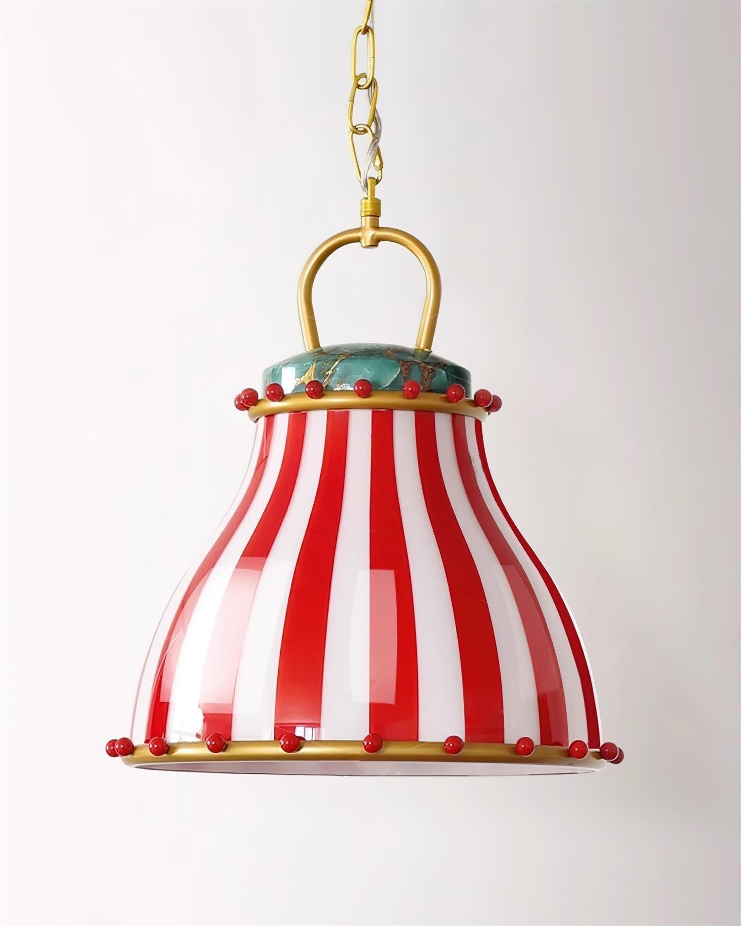 Flick Lampe Pendante en Verre Rayures Rouges et Blanches - Neutralighting