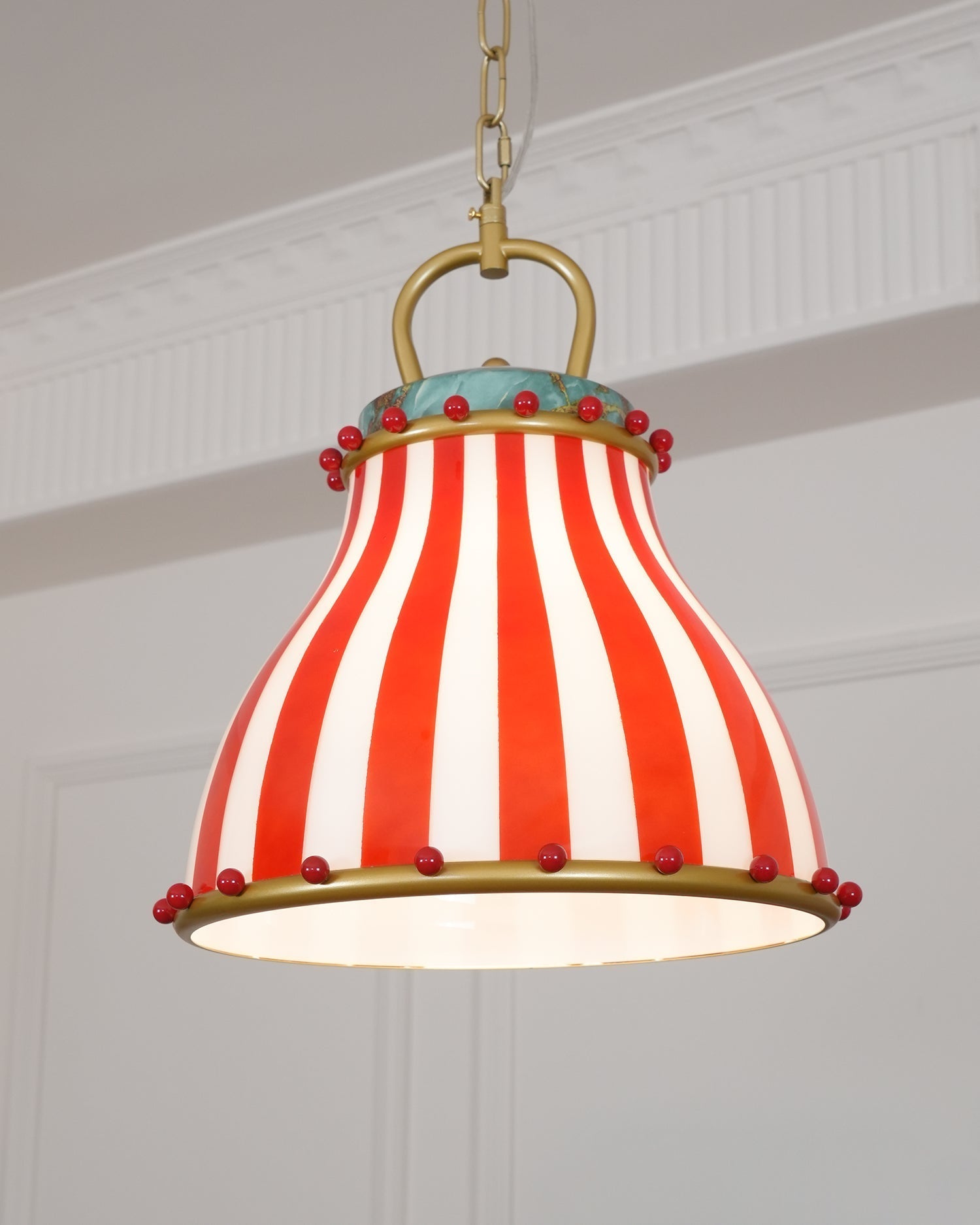 Flick Lampe Pendante en Verre Rayures Rouges et Blanches - Neutralighting