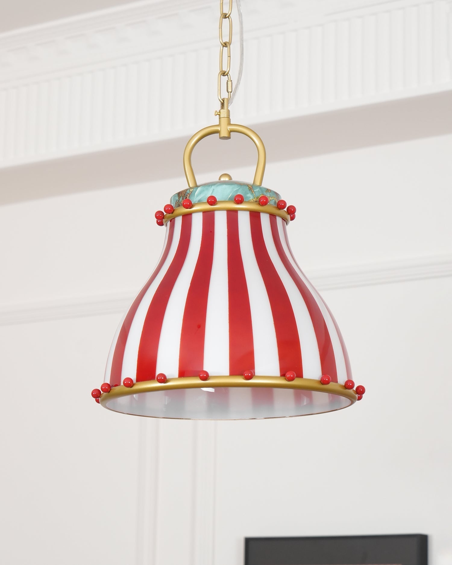 Flick Lampe Pendante en Verre Rayures Rouges et Blanches - Neutralighting