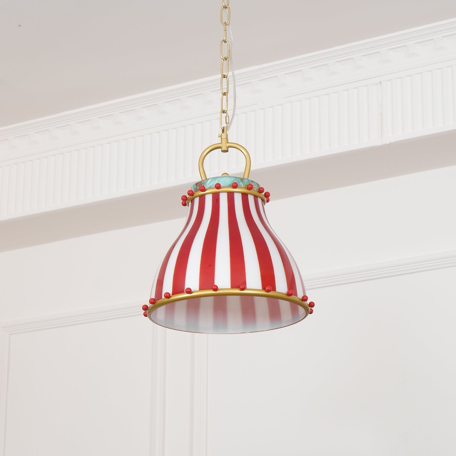 Flick Lampe Pendante en Verre Rayures Rouges et Blanches - Neutralighting