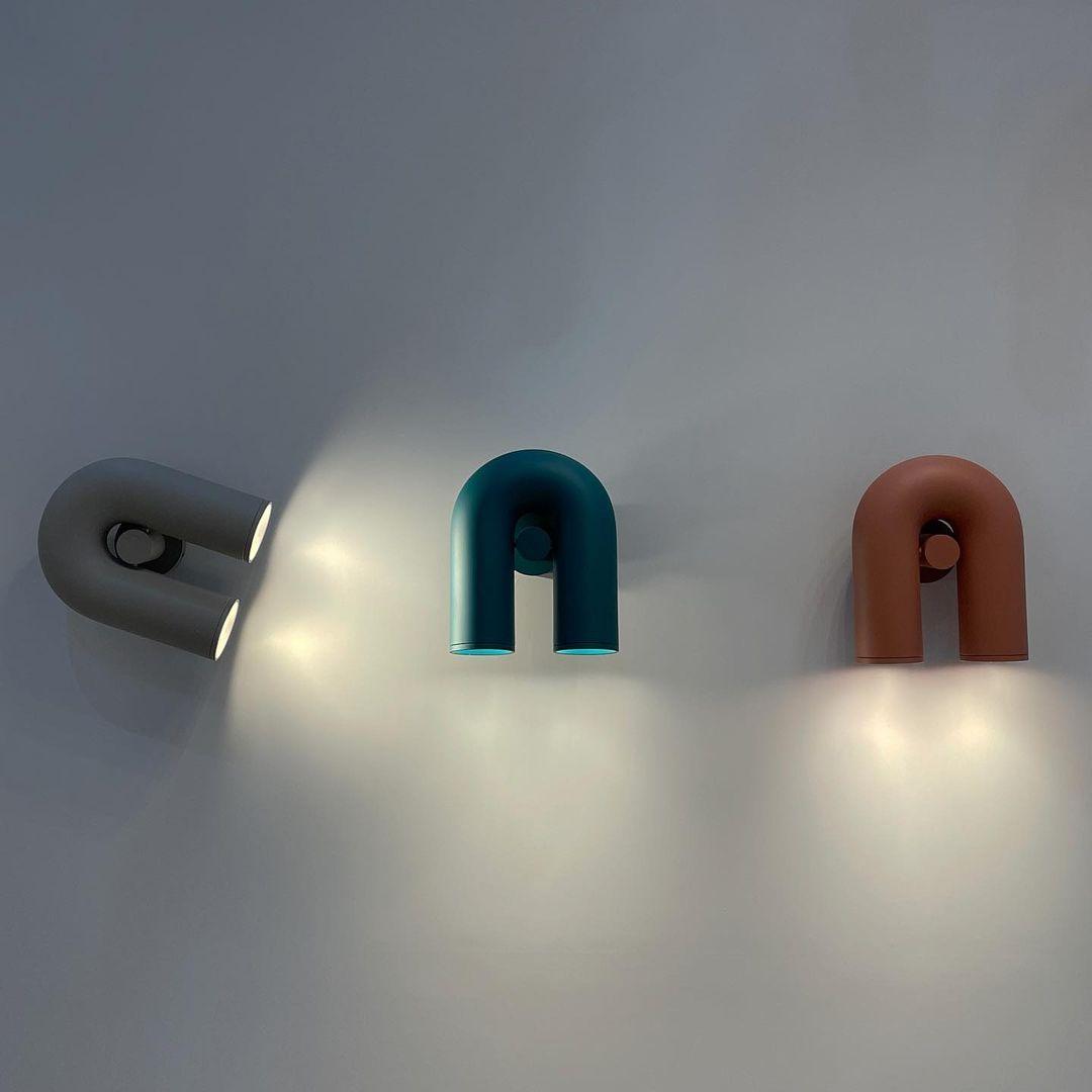 Vayla Arc Minimaliste LED Applique Murale Noir Rouge Bleu - Neutralighting
