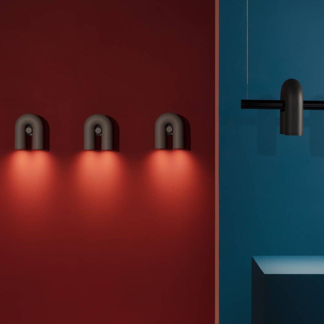 Vayla Arc Minimaliste LED Applique Murale Noir Rouge Bleu - Neutralighting