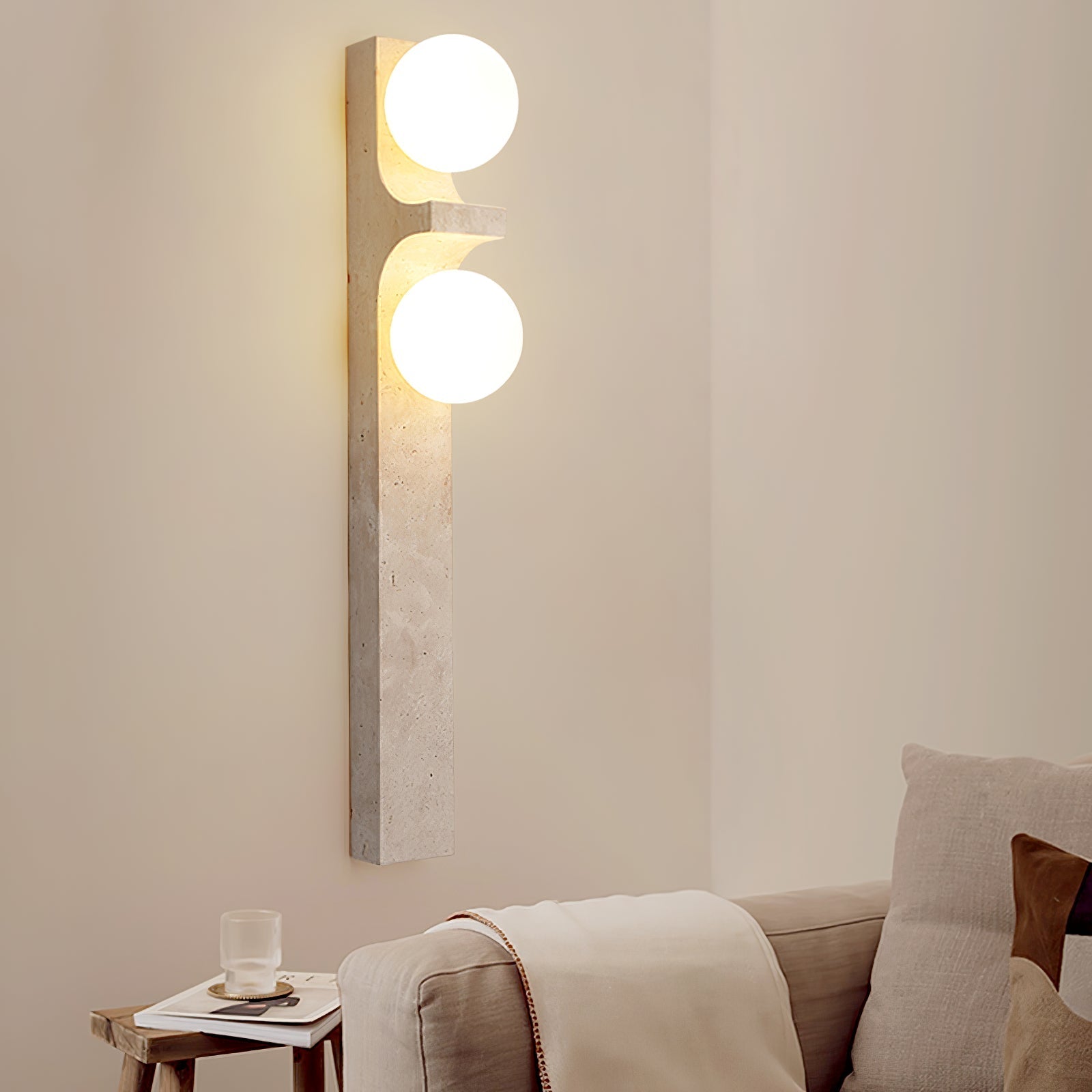 Umiren Applique Murale Minimaliste en Travertin - Neutralighting