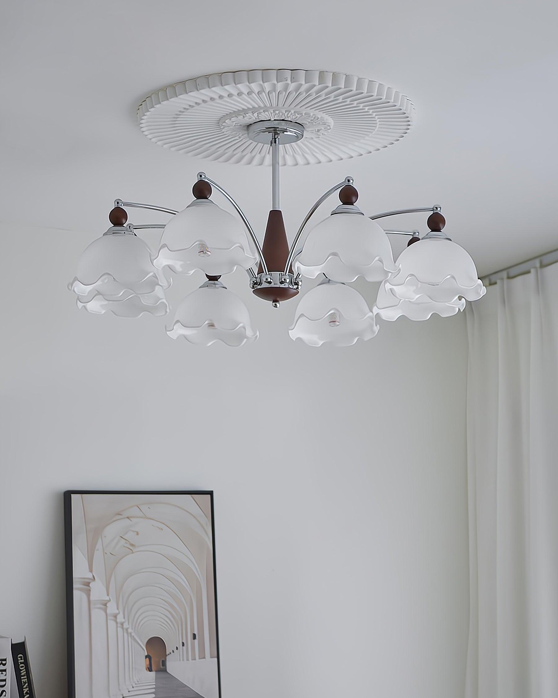 Claudia Lustre Abat-jours Dépoli Volants Floraux - Neutralighting