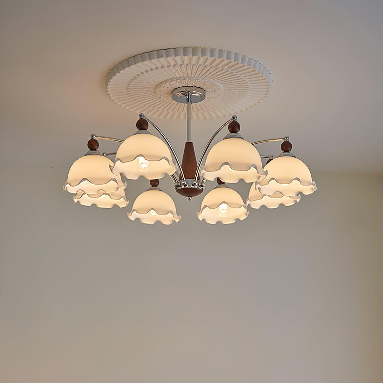 Claudia Lustre Abat-jours Dépoli Volants Floraux - Neutralighting