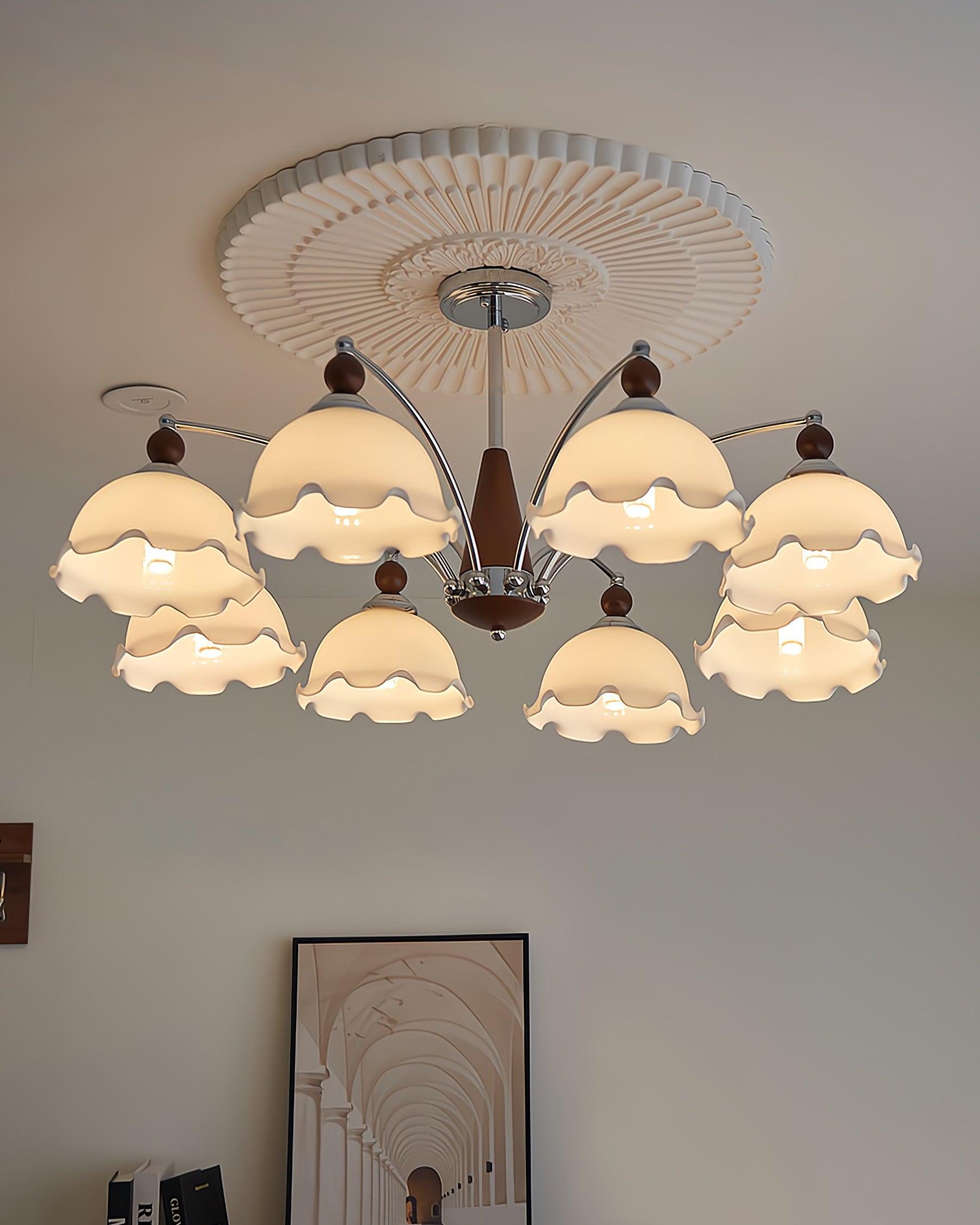 Claudia Lustre Abat-jours Dépoli Volants Floraux - Neutralighting