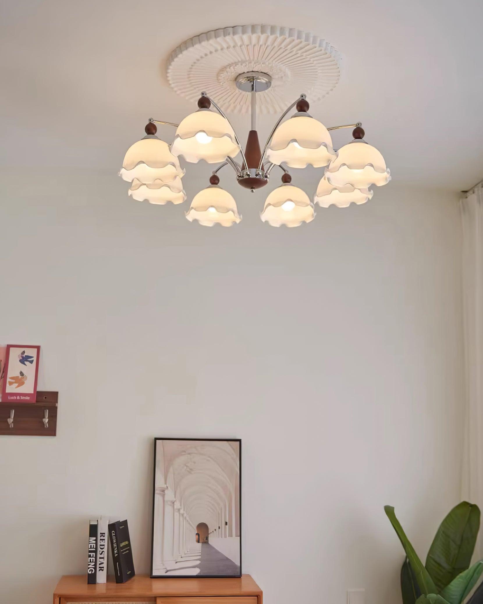 Claudia Lustre Abat-jours Dépoli Volants Floraux - Neutralighting