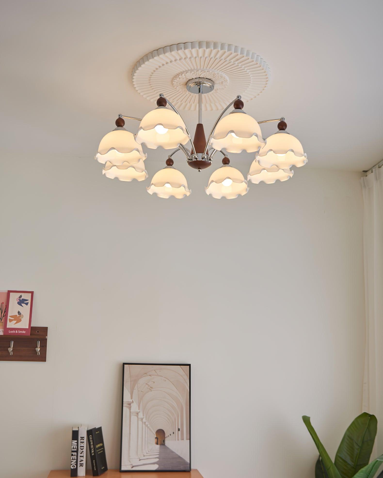 Claudia Lustre Abat-jours Dépoli Volants Floraux - Neutralighting