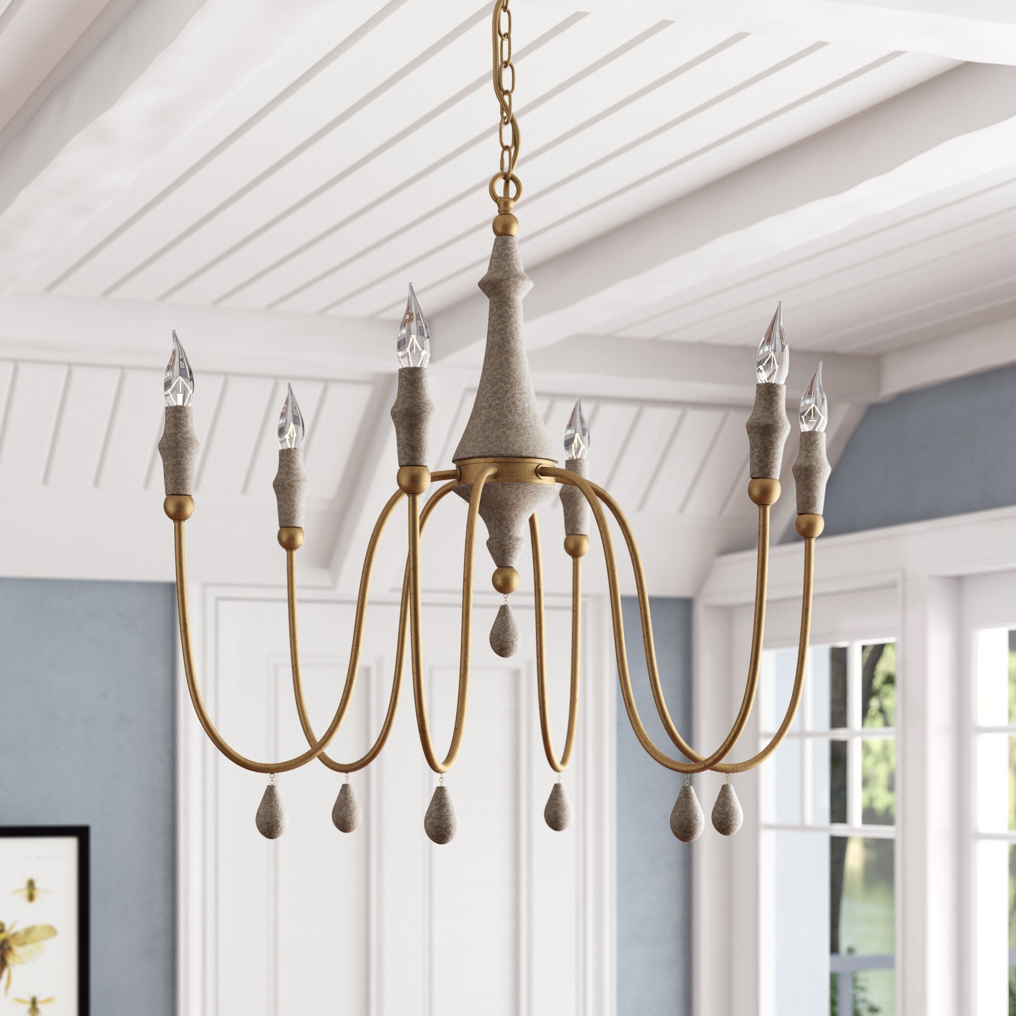 Arcad Chandelier Métal Bois Industriel Vintage - Neutralighting