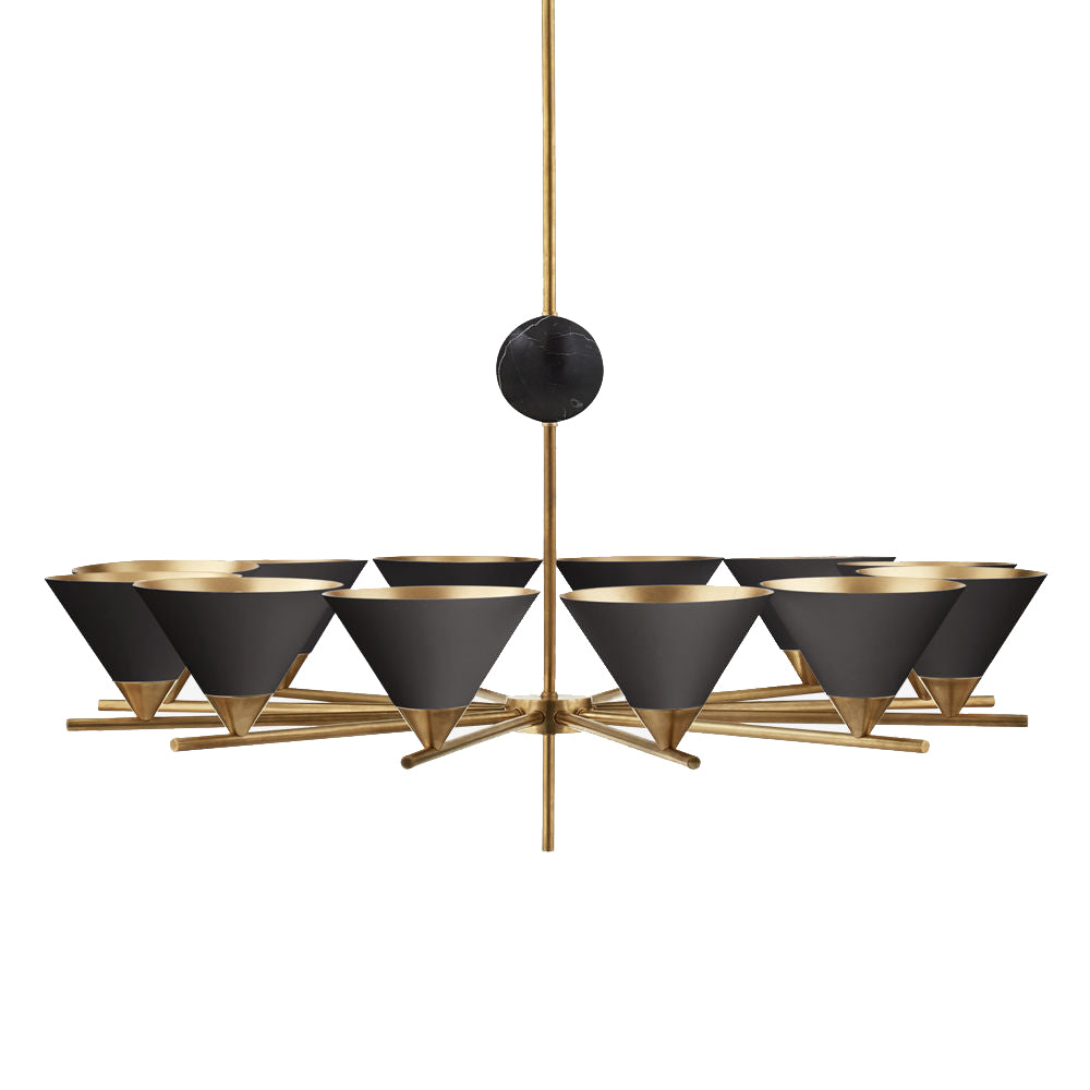 Bloom Large Vintage Marble Metal Chandelier - Lamp Copper