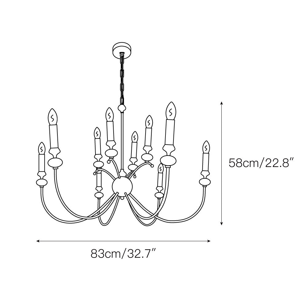 Crest Chandelier Métal Noir Industriel Vintage Premium - Neutralighting