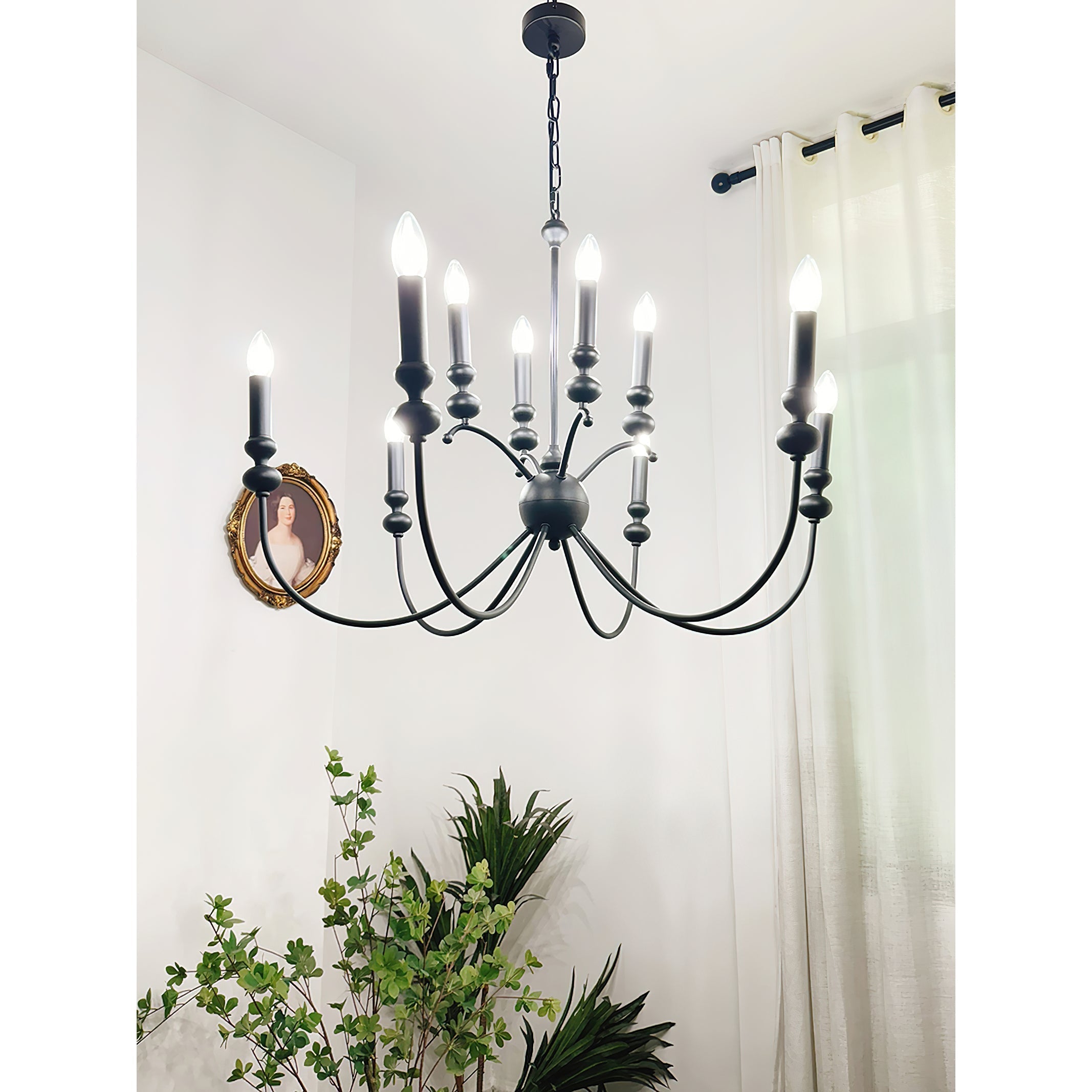Crest Chandelier Métal Noir Industriel Vintage Premium - Neutralighting